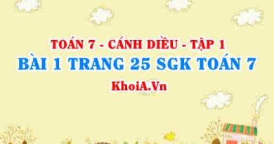 Bài 1 trang 25 SGK Toán 7 tập 1 Cánh Diều